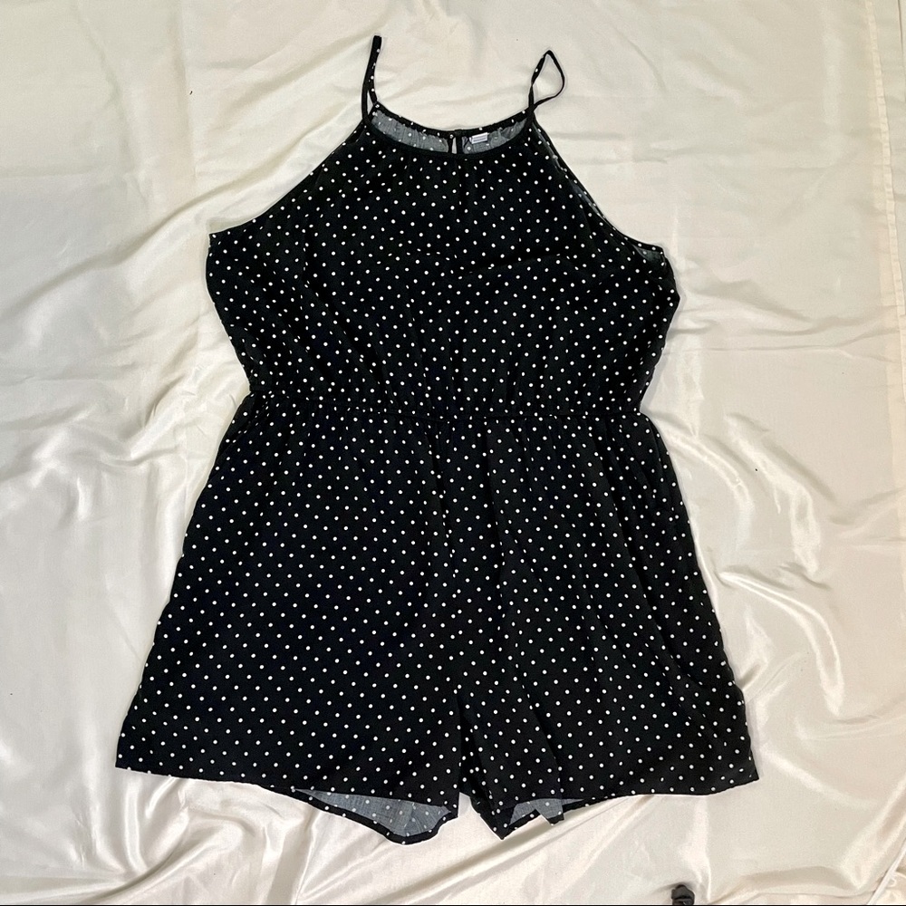 Old Navy Black Polka Dot Romper Size XXL